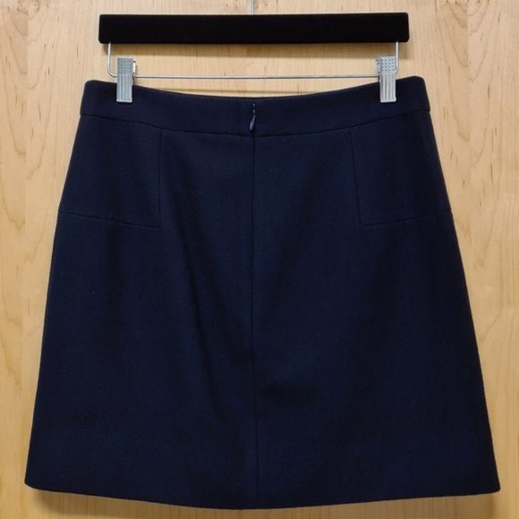 J. Crew NWOT Navy Wool Blend Mini Skirt 4 - Picture 2 of 11